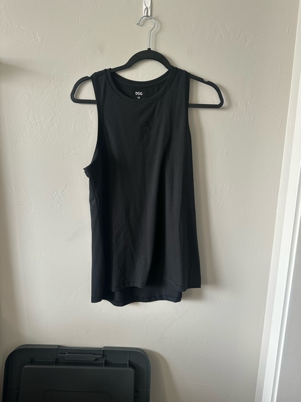 DSG Black Ribbed Crewneck Tank Top